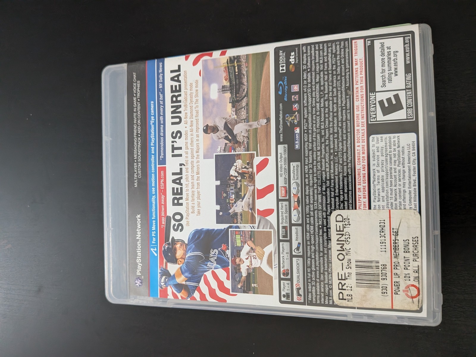 MLB 12: The Show (Sony PlayStation 3, 2012) PS3 Video Game Baseball Sports