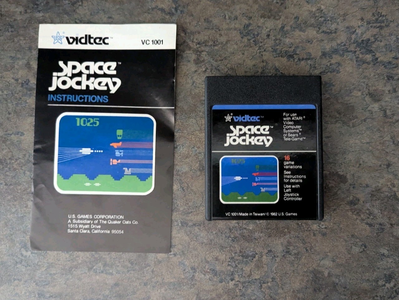 Space Jockey -1982 Atari 2600 Vidtec Vintage Video Game Cartridge with Manual