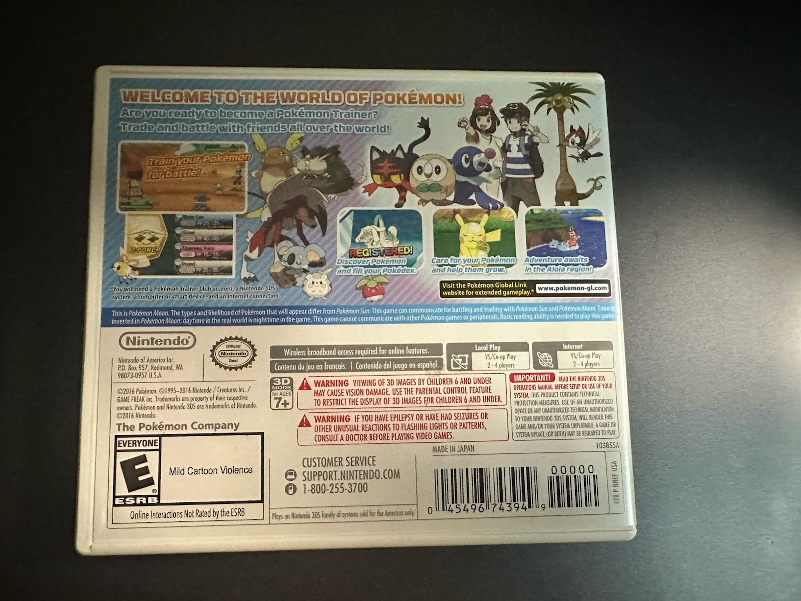 Nintendo Pokémon Moon Nintendo 3DS Game 2016 E-Everyone NTSC-U/C Manual. Tested