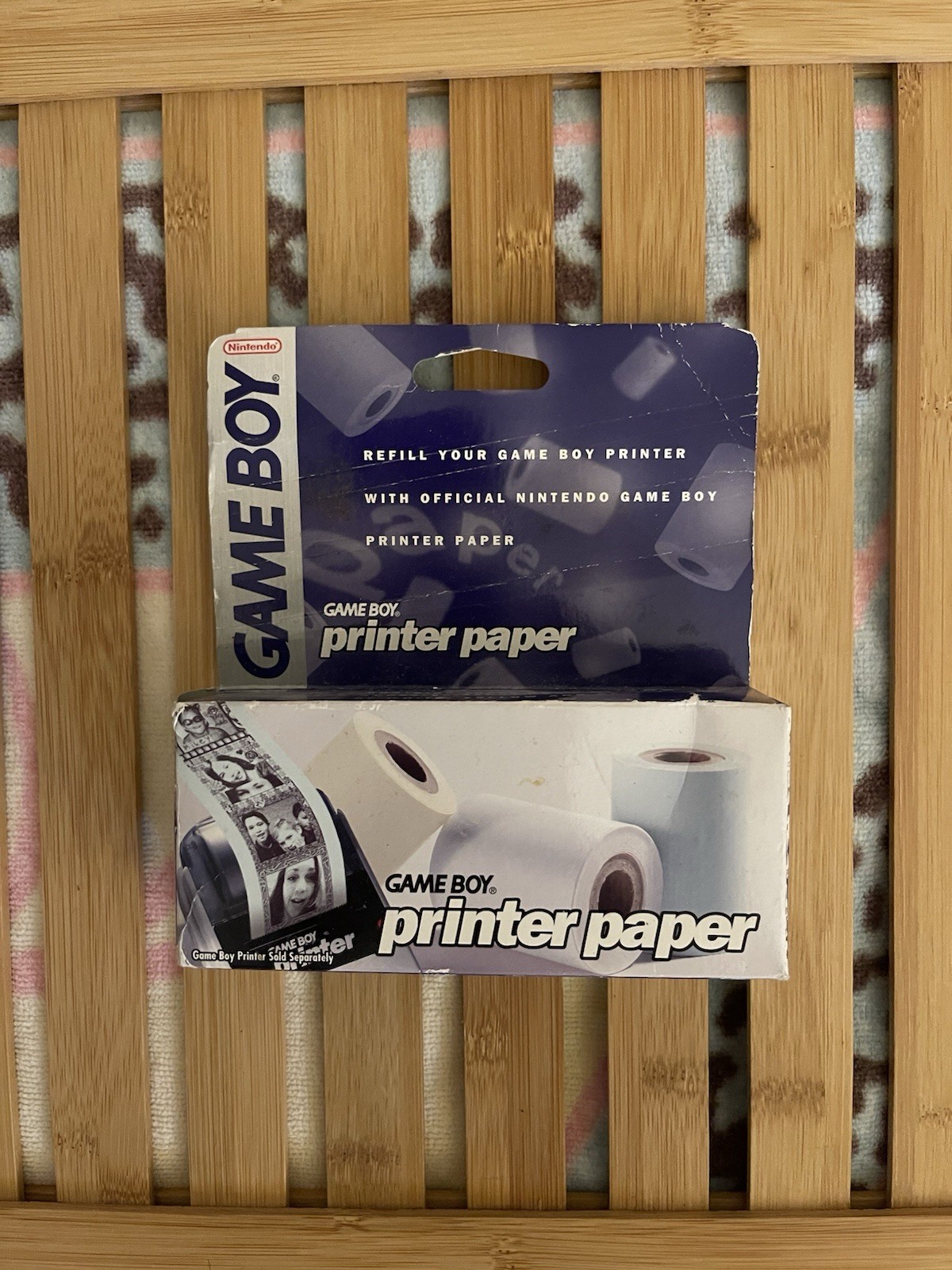 NIB Game Boy Printer Paper 3 Rolls White Yellow Blue Vintage Gameboy NEW IN BOX