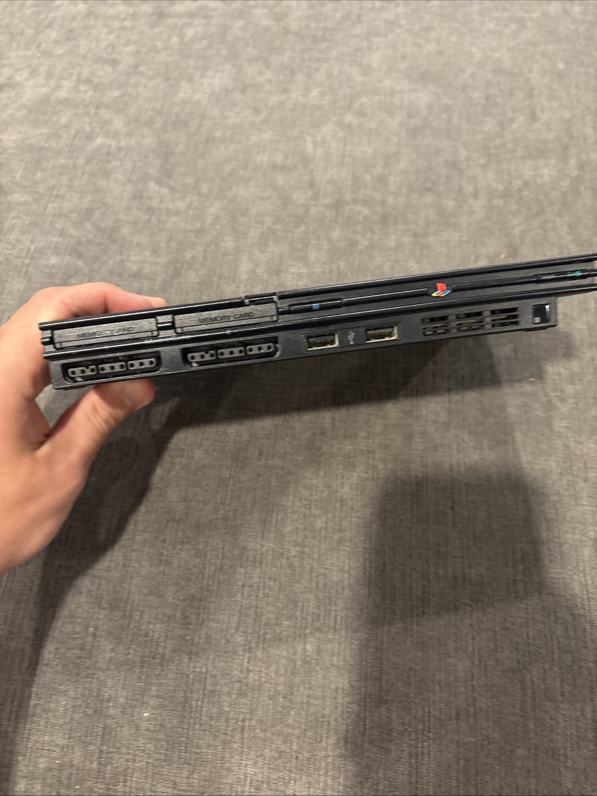PS2 SCPH-77001 Black Slim Console Only – FOR PARTS REPAIR Powers On