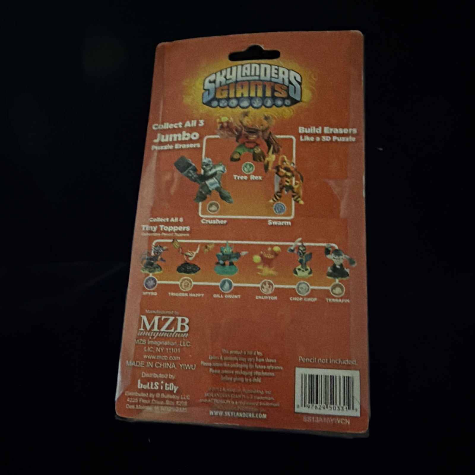 Skylanders Giants Jumbo Pencil Eraser Tree Rex with Mystery Topper New