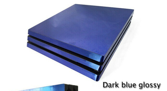 For PS4 PRO Console & 2 Controllers Blue Glossy Finish Vinyl Skin Decal