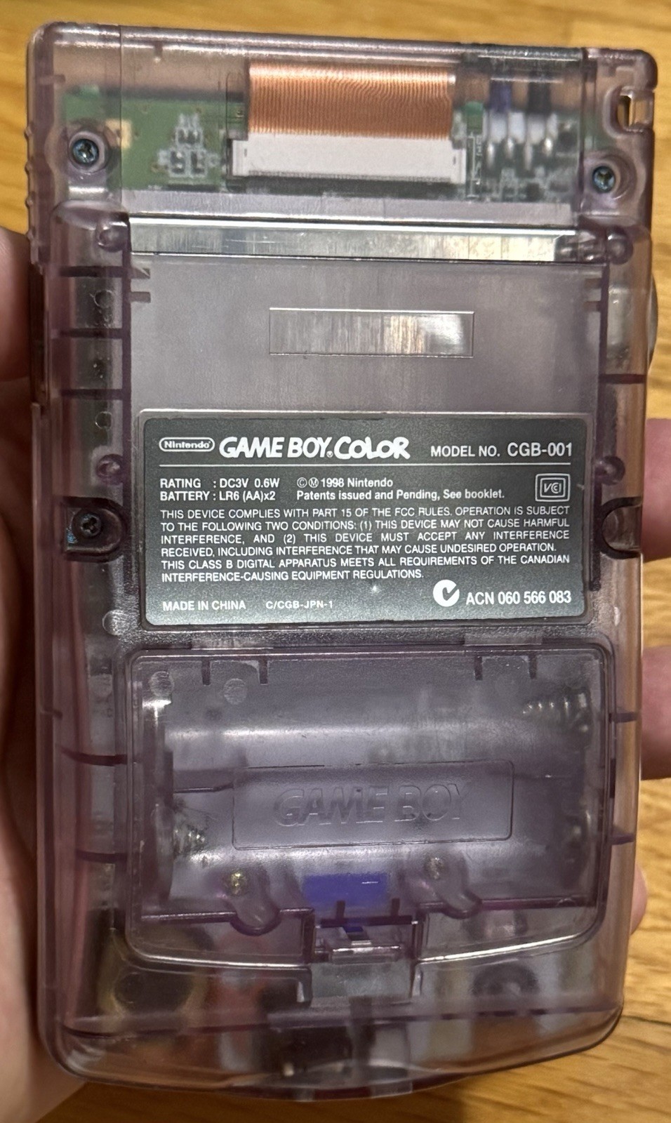 Atomic Purple Nintendo Game Boy Color Console! Works!