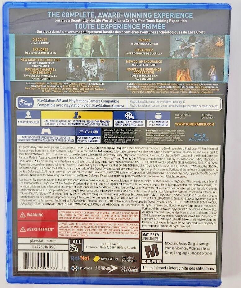 Rise of the Tomb Raider & Shadow of the Tomb Raider PS4 New Game Bundle Special