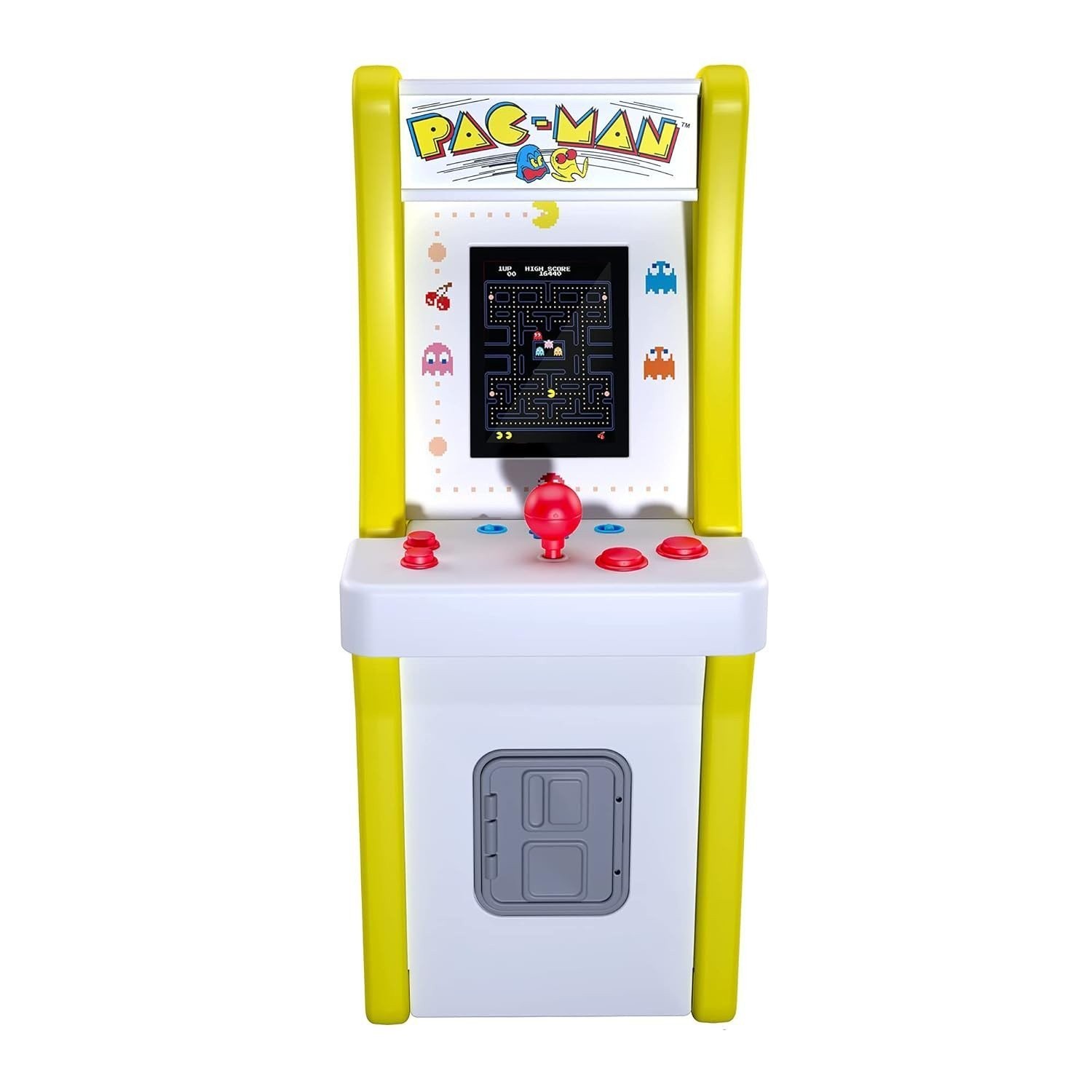 Arcade1Up Jr. Pac-Man Kids Arcade Cabinet with Stool 3 Games A1U