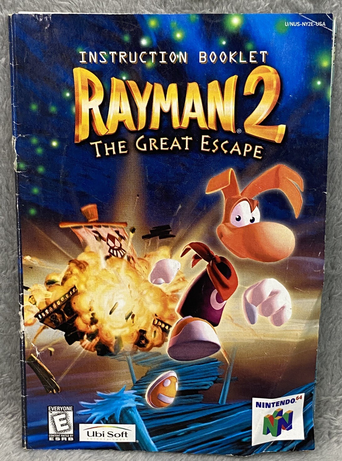 Nintendo 64 Rayman 2 The Great Escape Manual Booklet ONLY Game Not Included!