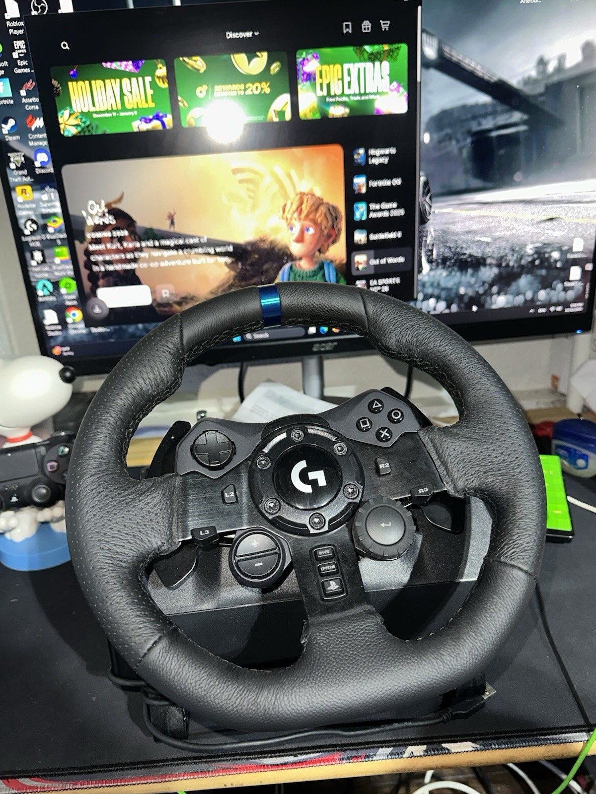 Logitech G923 Racing Wheel and Pedals for PS5, PC, Mac, TRUEFORCE up to 100hz