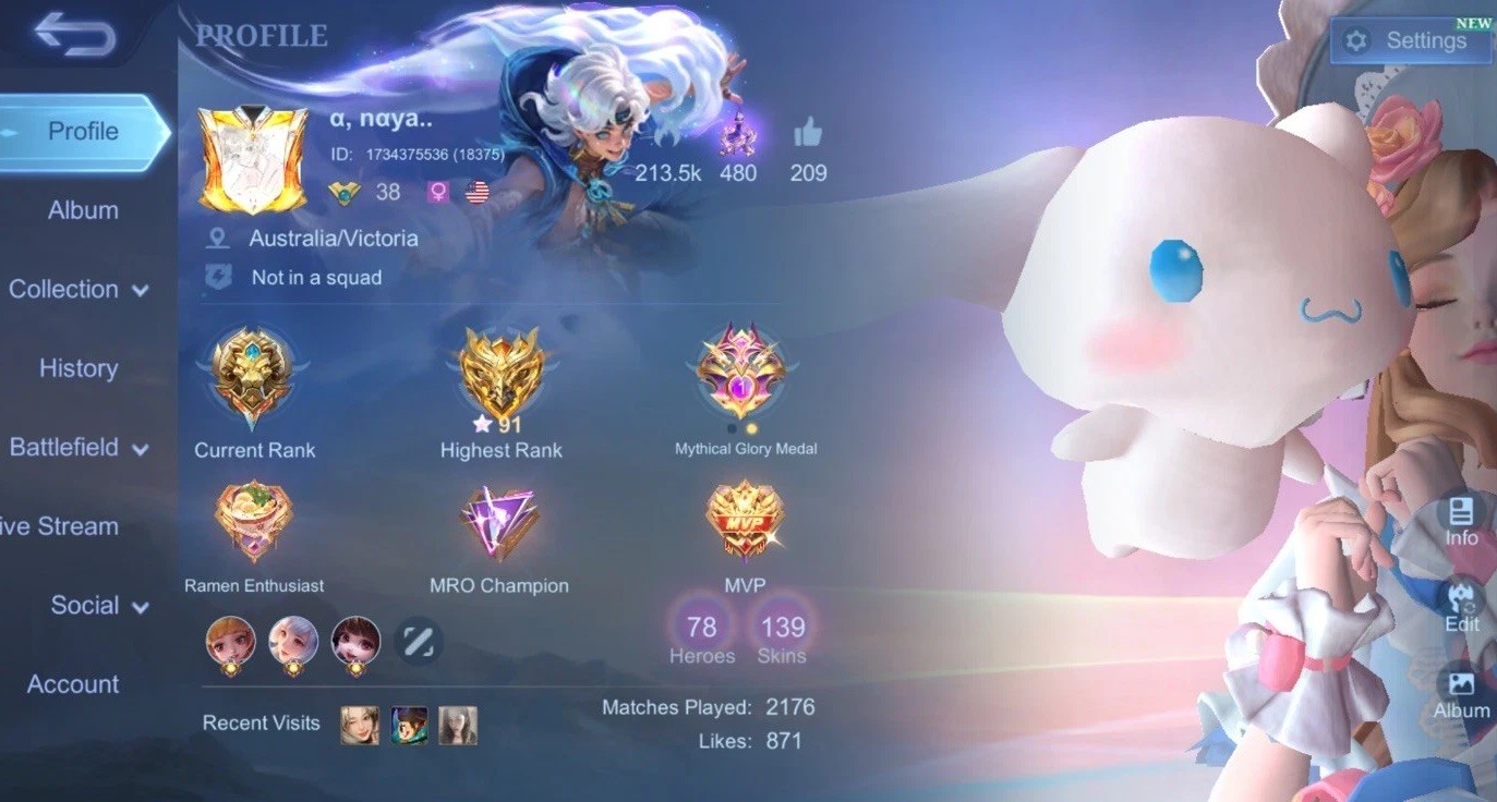 Mobile Legends Bang Bang Account – girly account 🎀