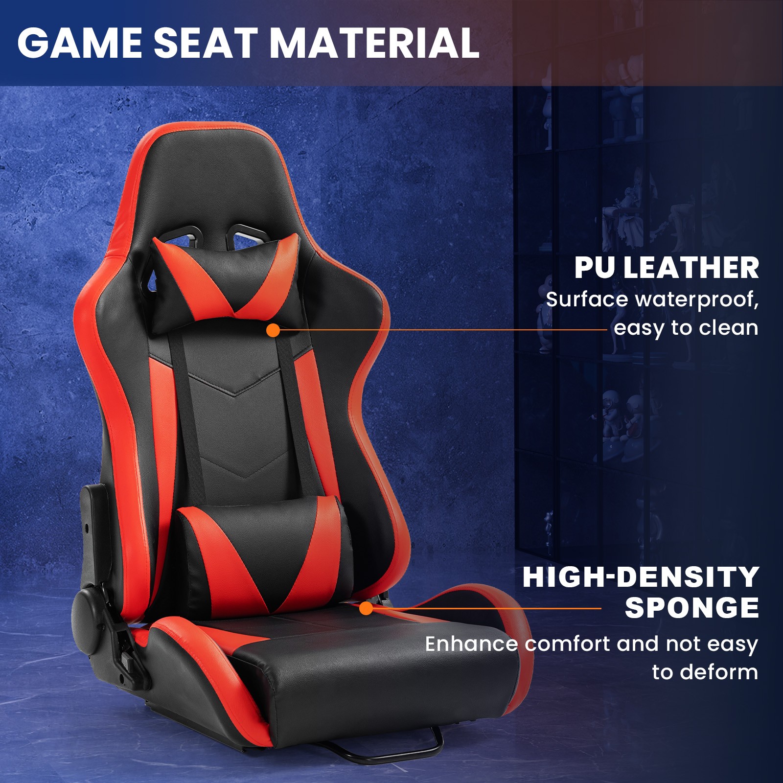 Minneer Racing Game Seat for Steering Wheel Stand Sim Cockpit Double Slide Track