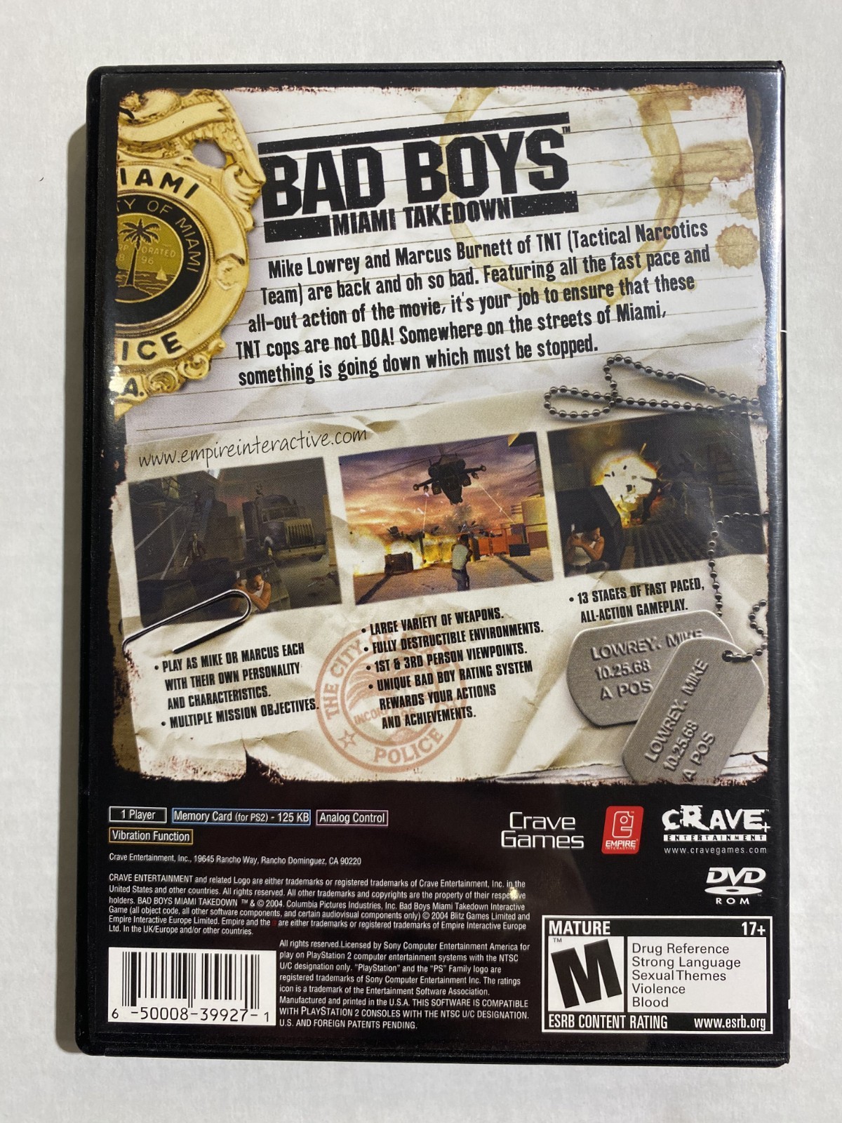 Bad Boys: Miami Takedown (Sony PlayStation 2 2004) CIB Tested Free Shipping