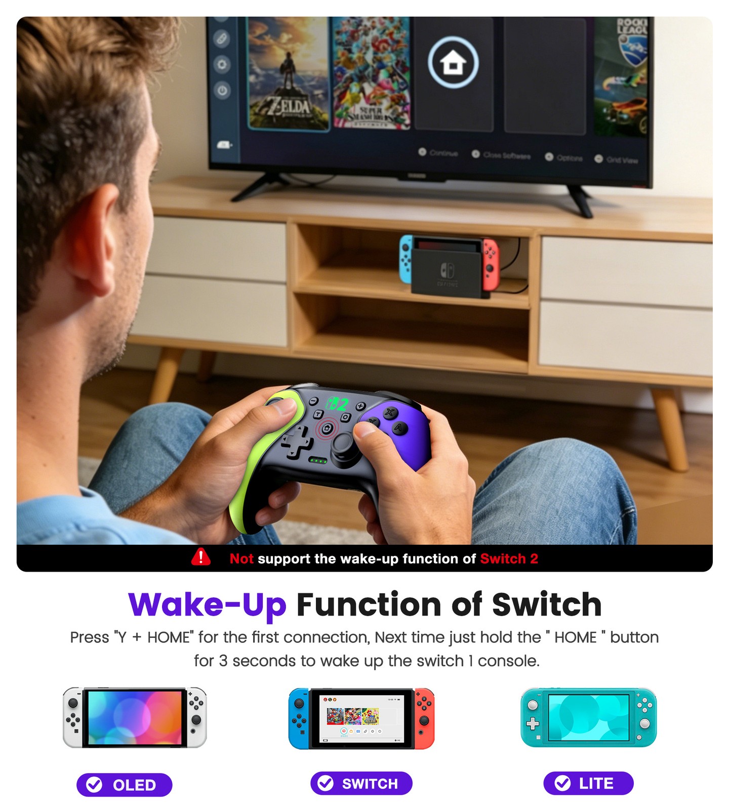 Wireless Pro Switch 2 Controller for Switch 2/Switch/Lite/OLED/Android/iOS