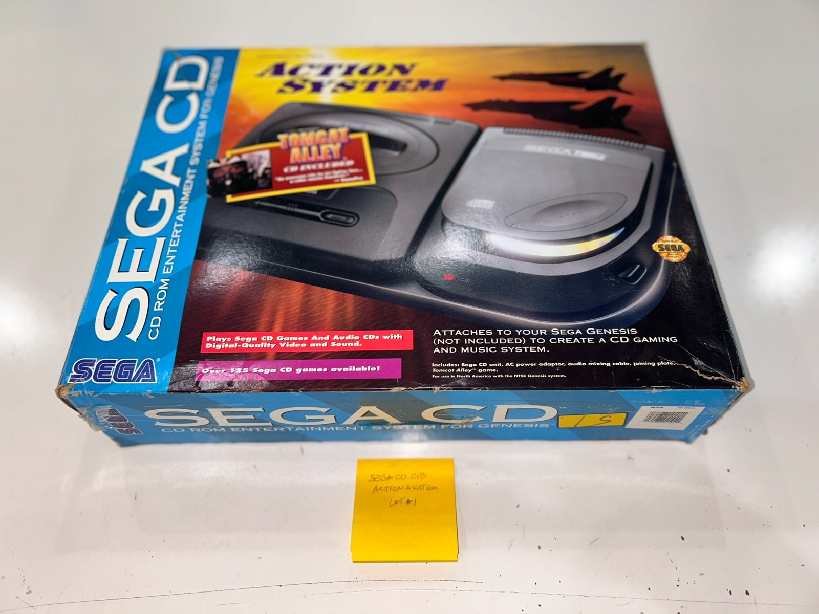 Sega CD Action System CIB 100% Complete in Box with Tomcat Alley Excellent #1