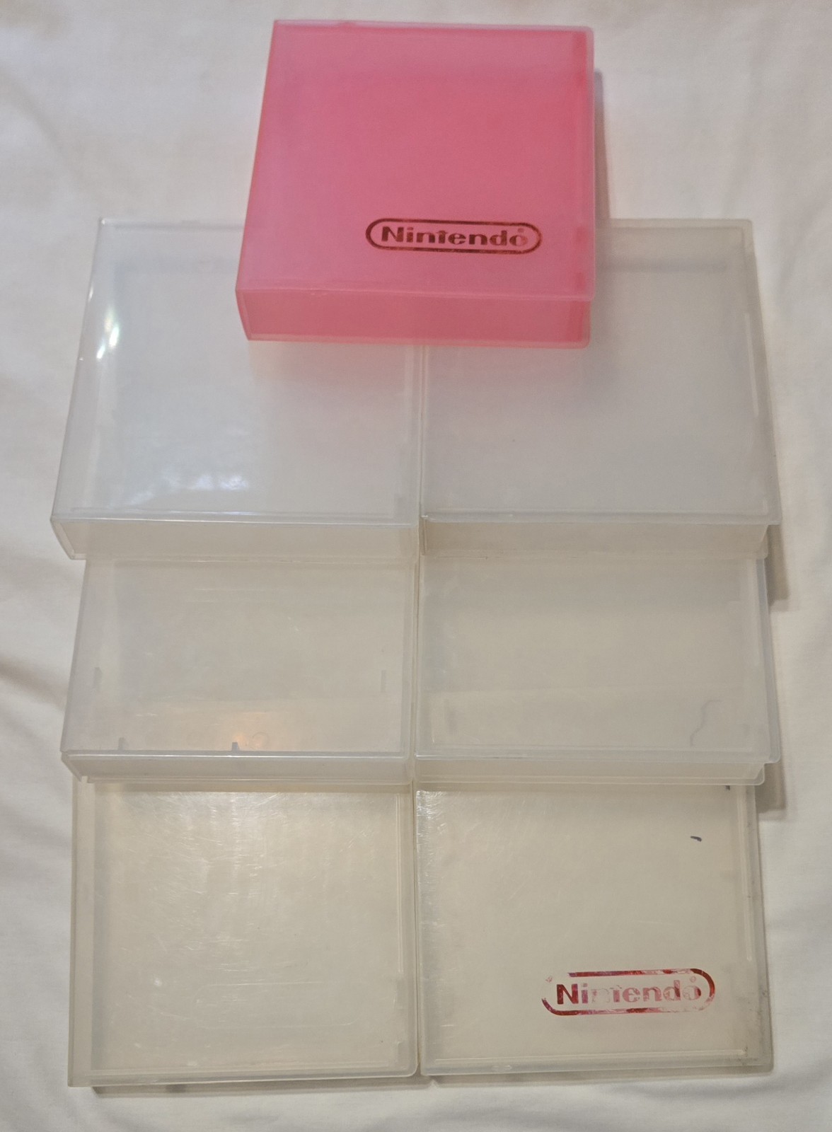 Nintendo NES OEM Official Plastic Clamshell Hard Case Lot 25 Clear, Blue Cases
