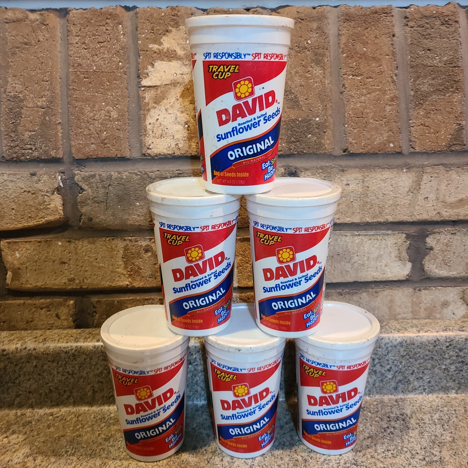 Vintage David Sunflower Seeds Original Containers Cup Expired 2007 Movie Prop A2