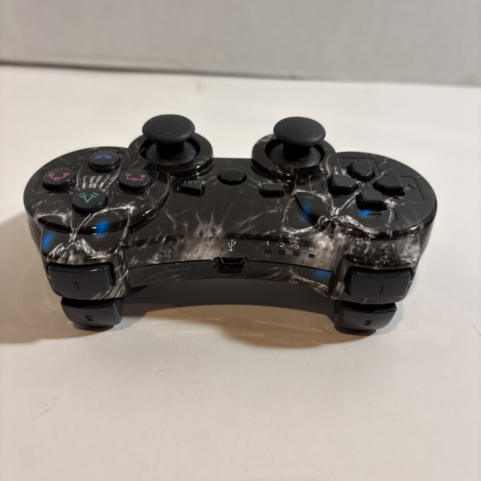 (2) PlayStation 3 PS3 Controllers Third Party Black Skulls & Red Cosmos Galaxy