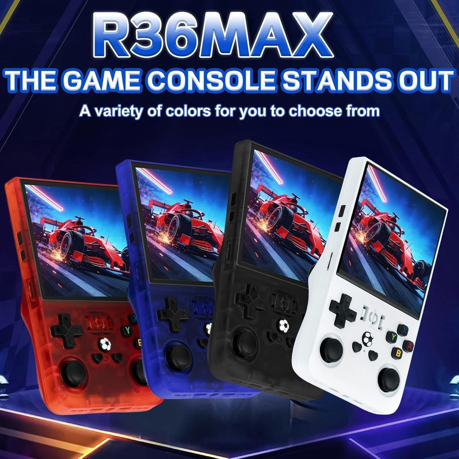 R36MAX Handheld Game Console – 4.0-Inch Screen, Support 22000+Classic Games,128G