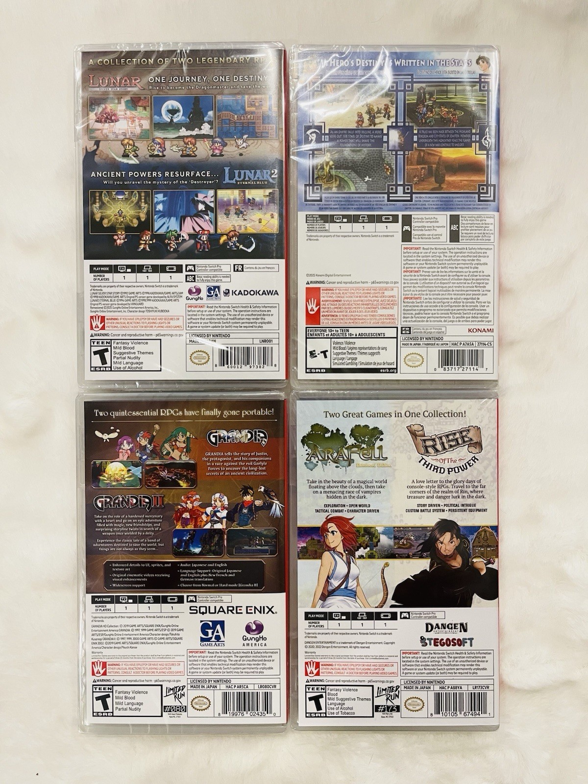JRPG Collection NSW Lot | Lunar, Suikoden, Grandia & Ara Fell | BRAND NEW SEALED