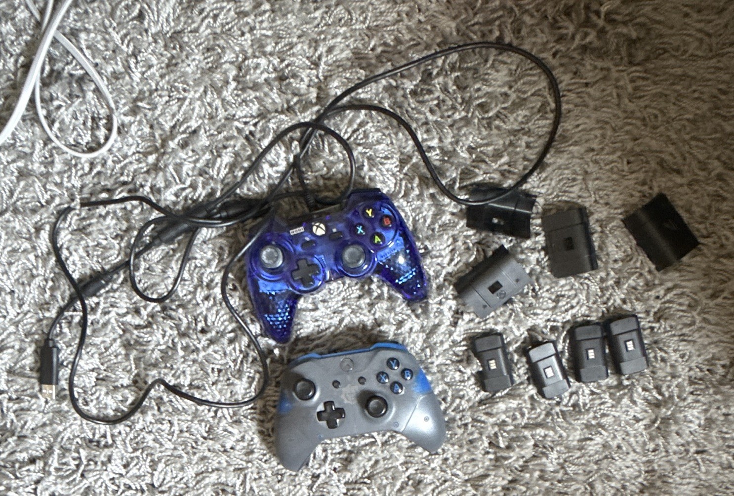 One Wired & One Wireless Xbox One Controllers