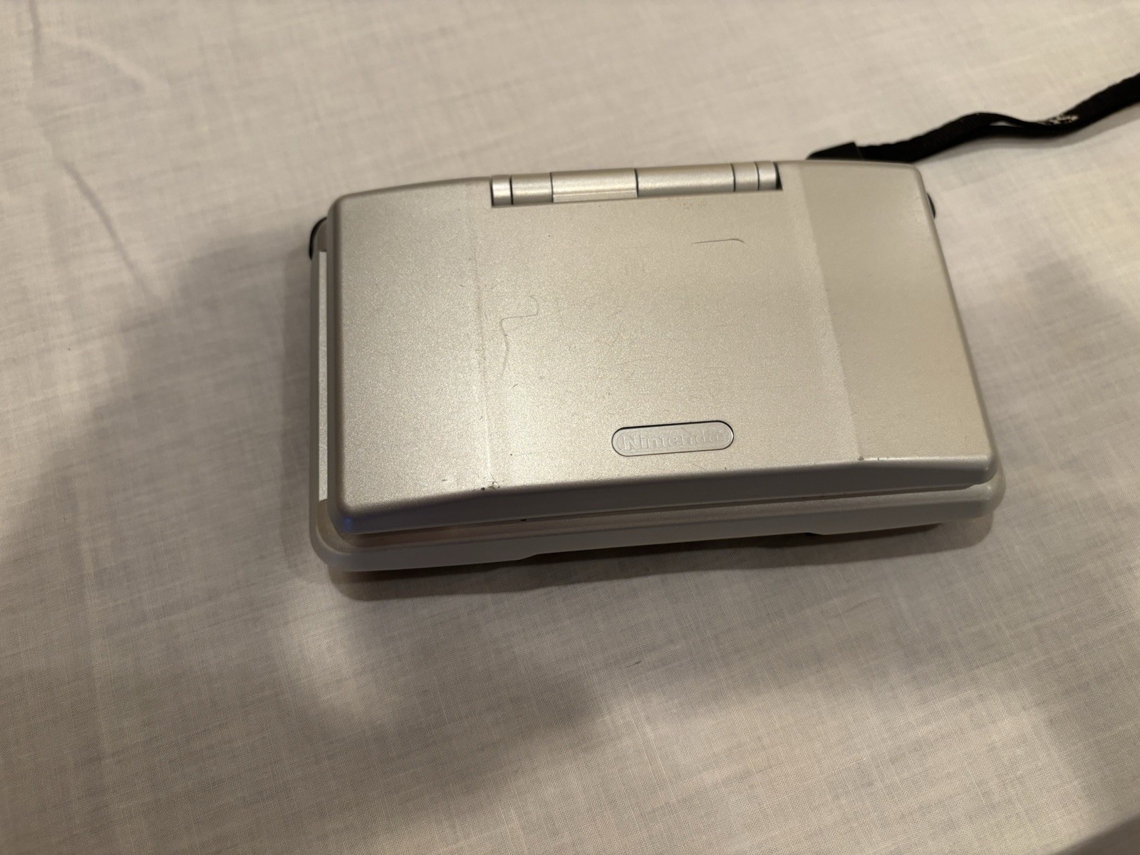 Silver Nintendo DS Handheld System With Metroid Prime Hunters First Hunt Tested