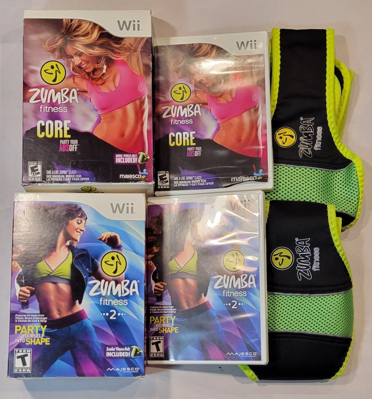 2011 Zumba Fitness 2 & 2012 Zumba Core Nintendo Wii Complete w/ Box CIB Game