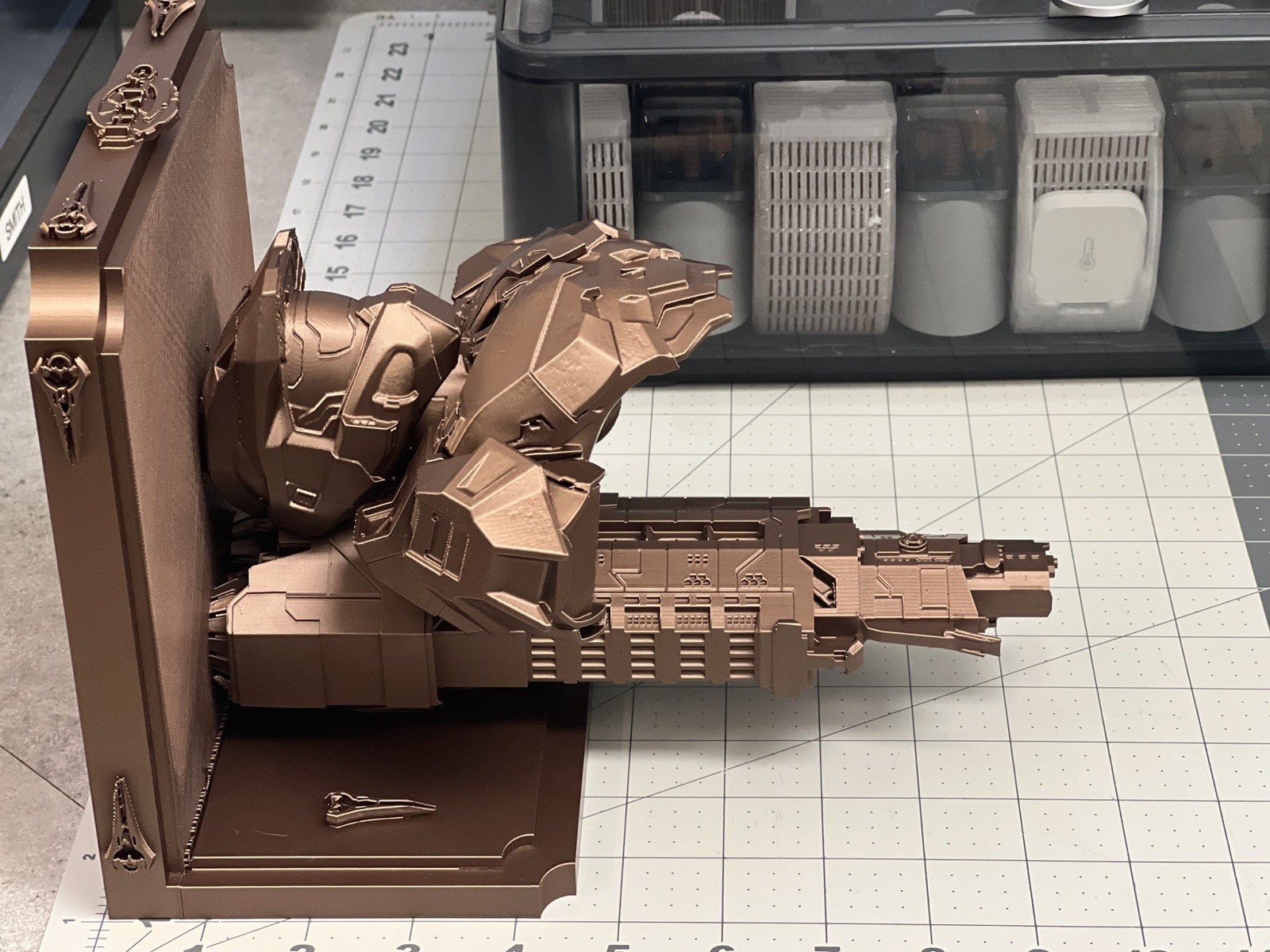 Halo Master Chief UNSC Pillar Of Autumn Like 7×7 Copper Wall Shelf Collectible