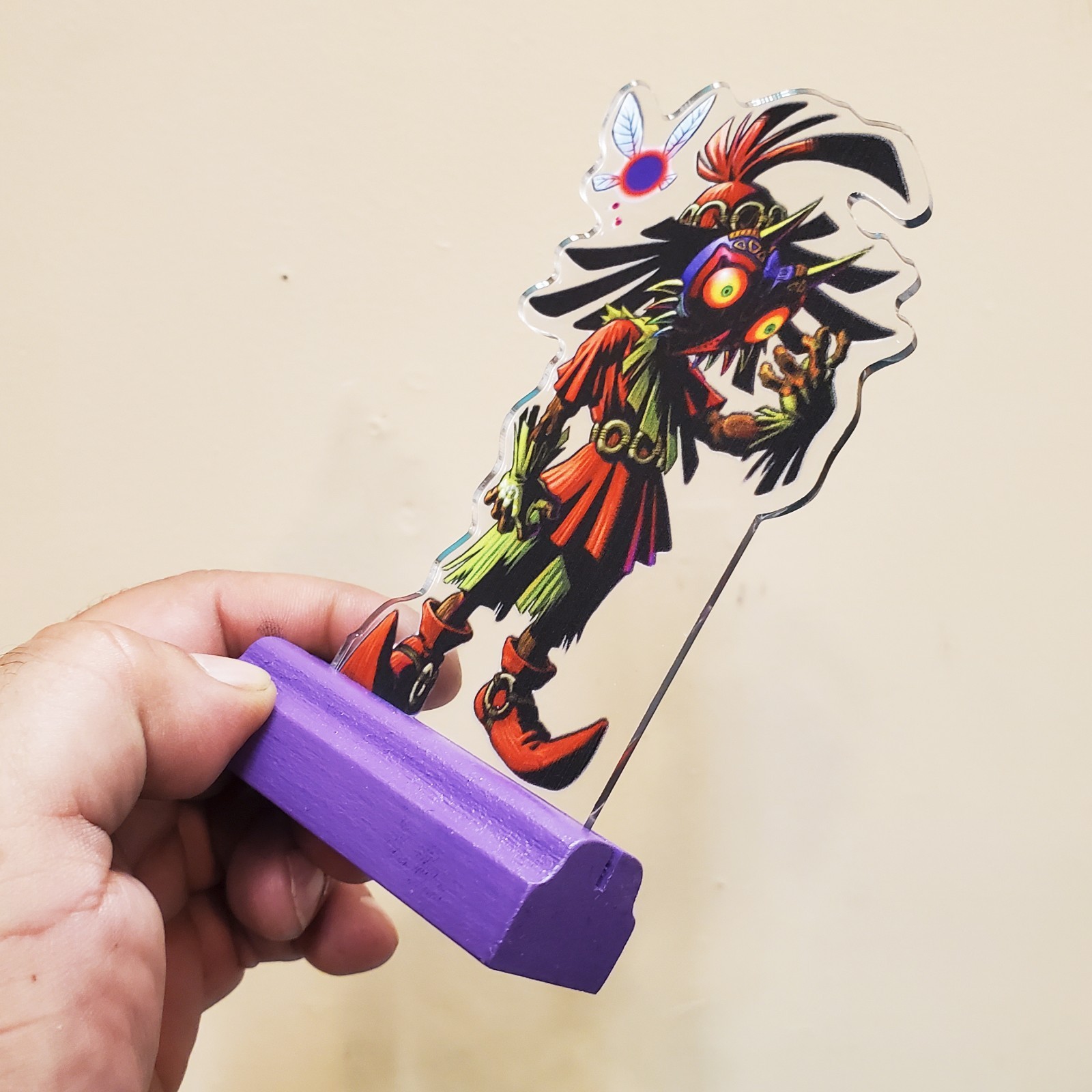 Majoras Mask Skull Kid Cutout Display Standee 5.5 in. tall w/ Purple Wooden Base