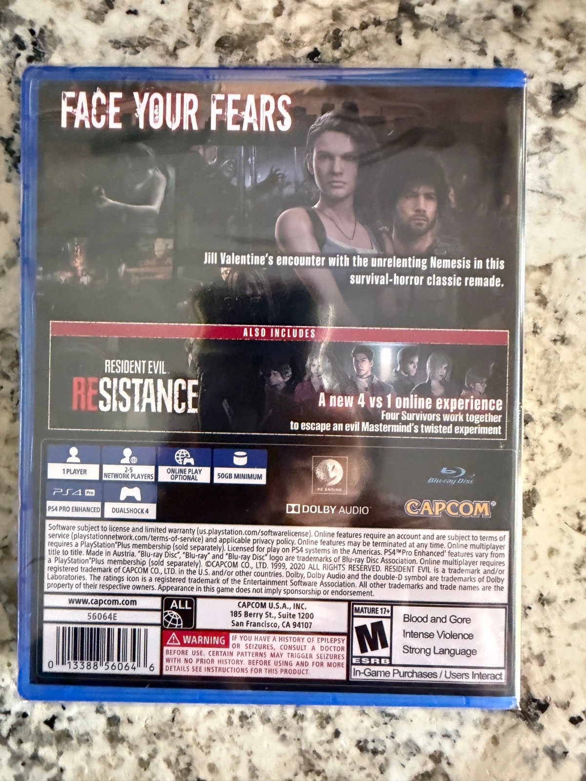 Resident Evil 3 Remake PS4 Brand New Factory Sealed PlayStation 4