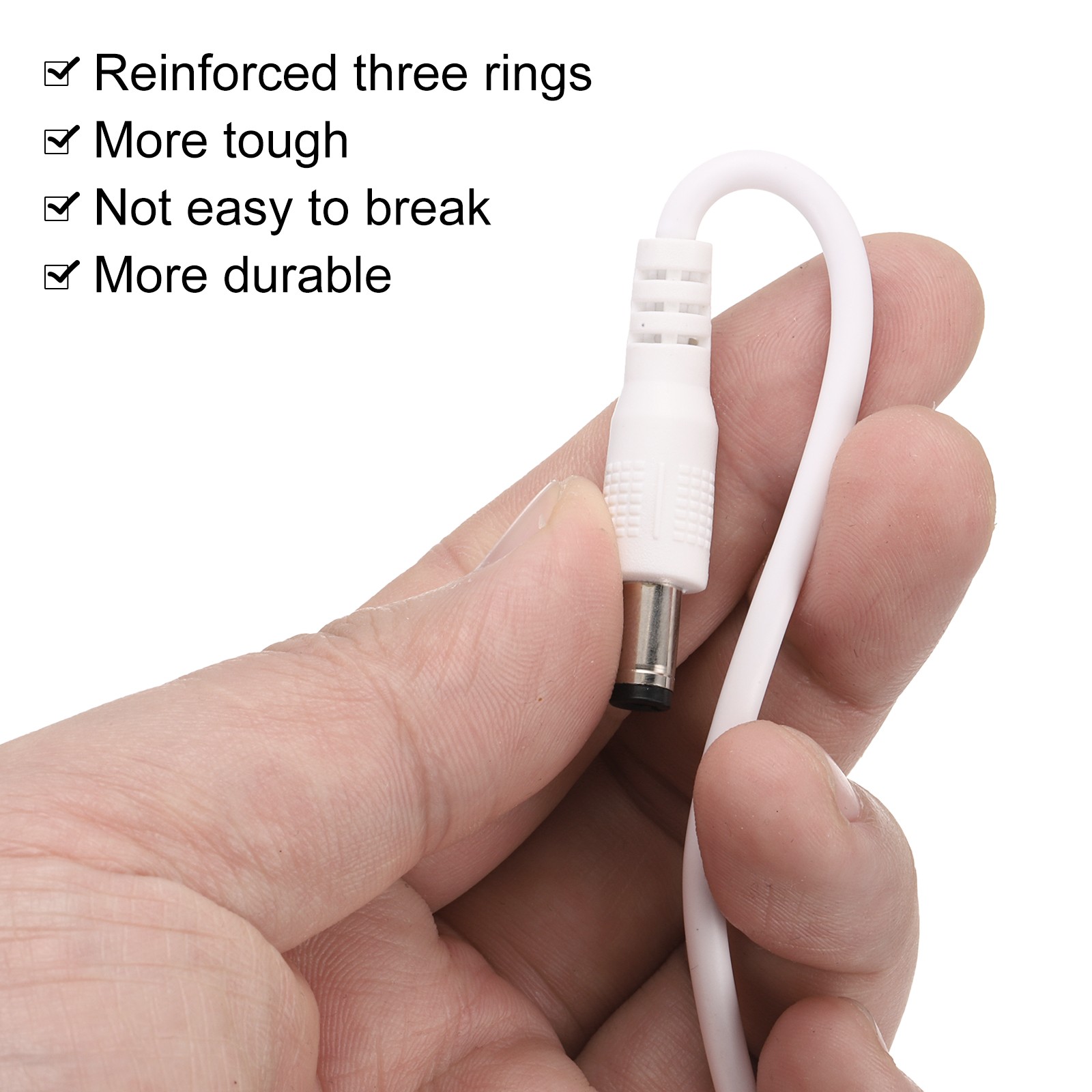 USB-DC Cable 5V 2A 5.5×2.5mm (1m, White)