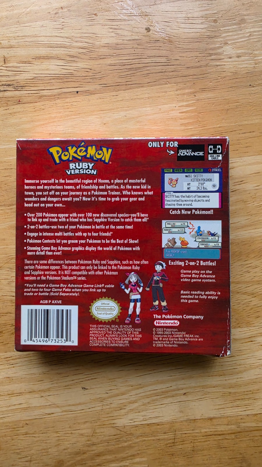 Pokemon Ruby (GBA) Box ONLY & Manual/E-Reader Information Card Included