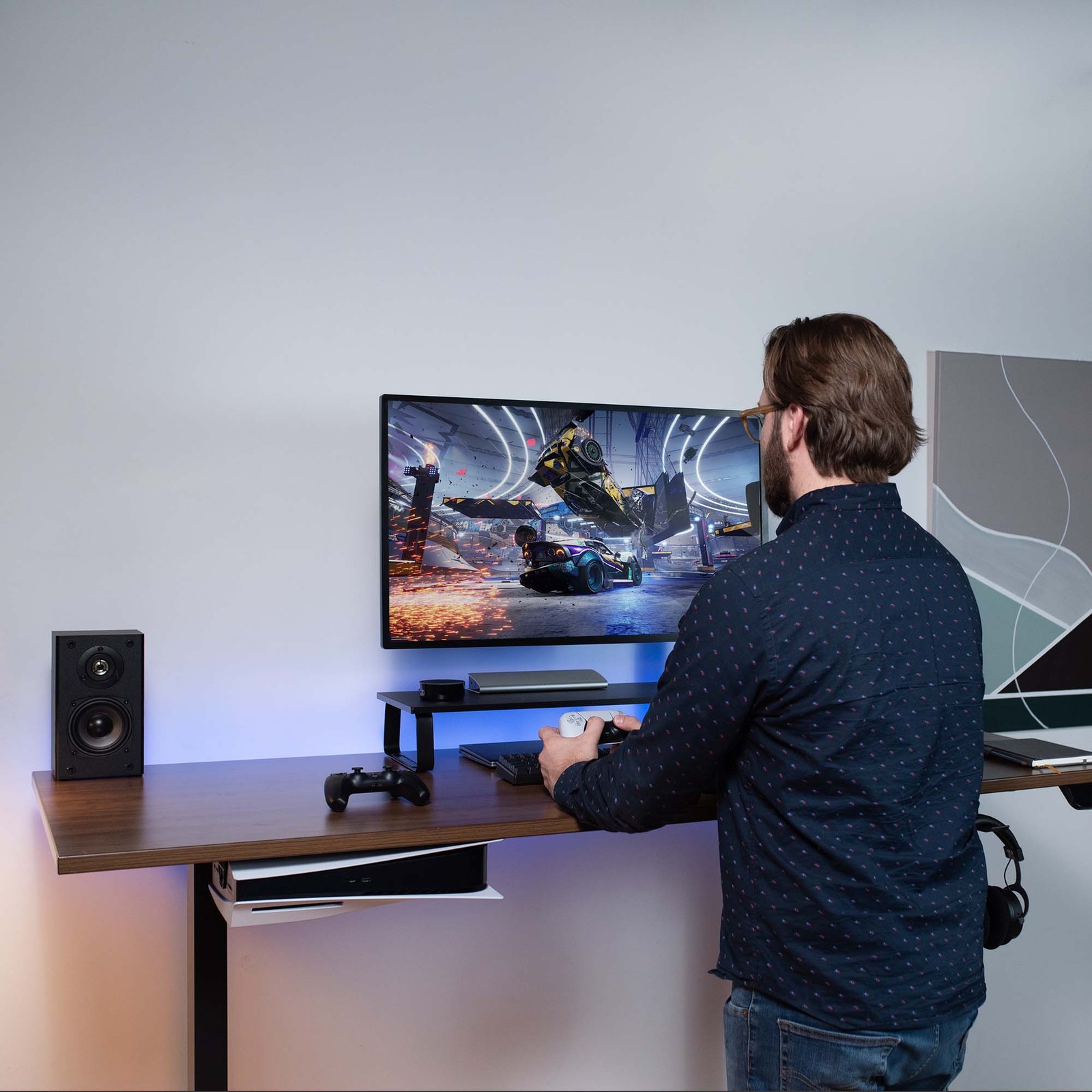 VIVO Wall and Under Desk Mount Designed for PS5 Console with 2 Controller Mounts