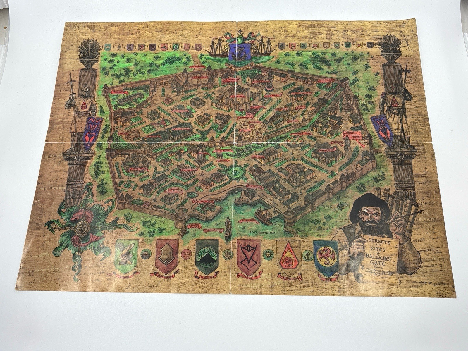Original Baldur’s Gate Double-Sided Map Insert Sword Coast City MC-INS-625-0