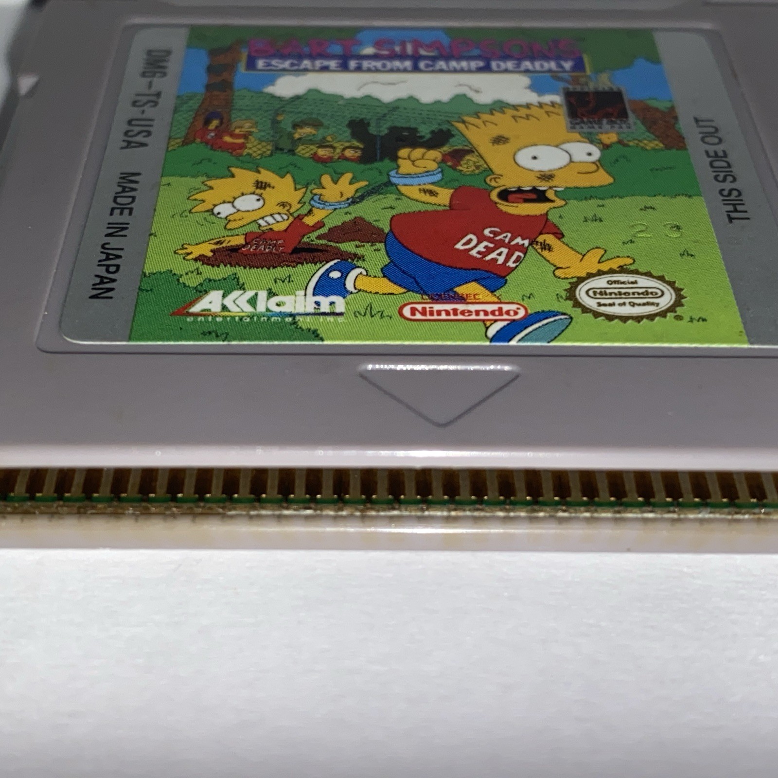 Bart Simpson Escape From Camp Deadly 1991 Game Boy Cart USA Tested VG Condition