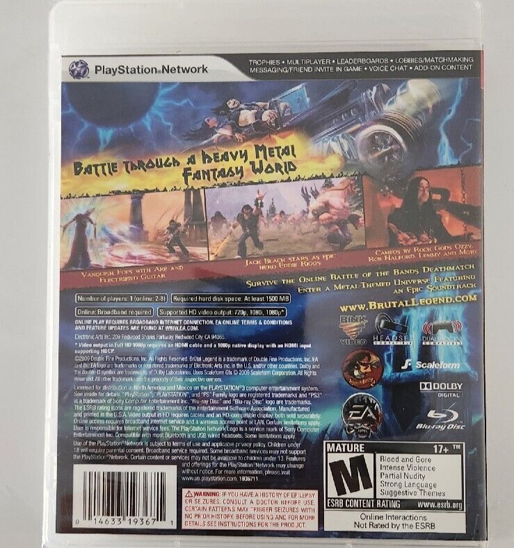 Brutal Legend PS3 Brand New Game (Multiplayer, 2009 Action/Adventure)