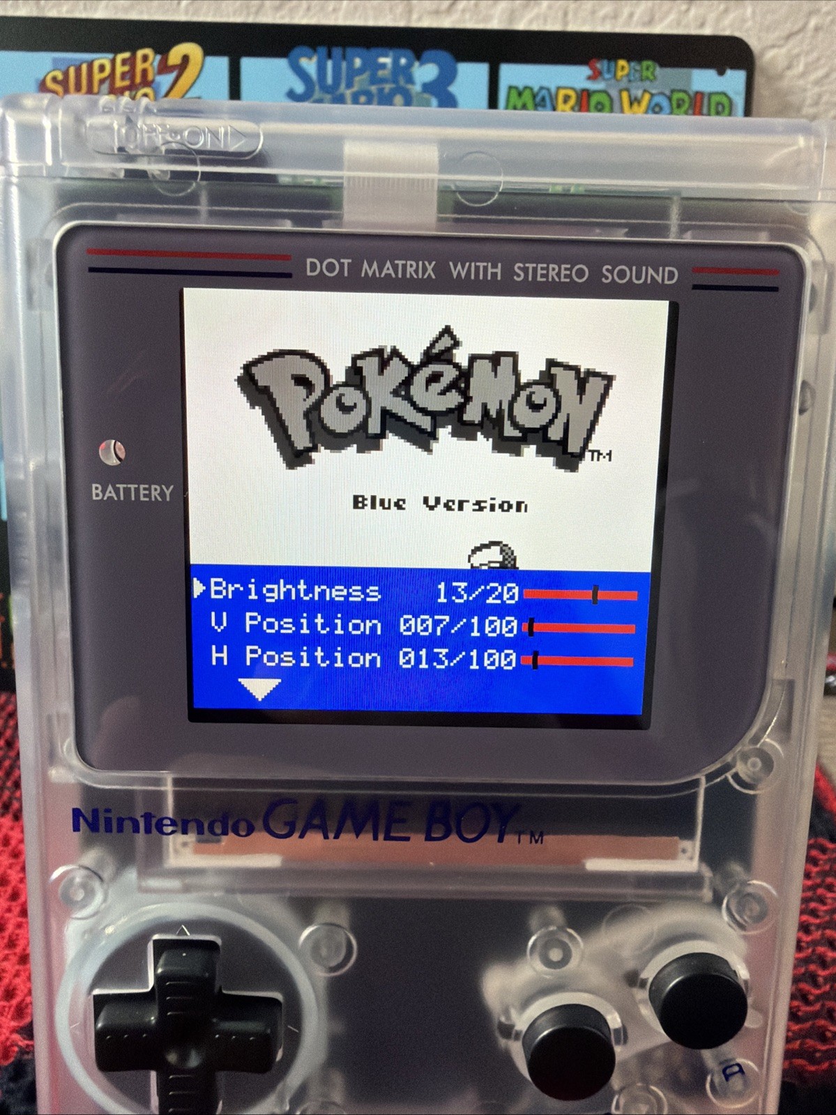 Nintendo Game Boy Console – Original DMG Clear – Upgraded IPS Screen With Menu