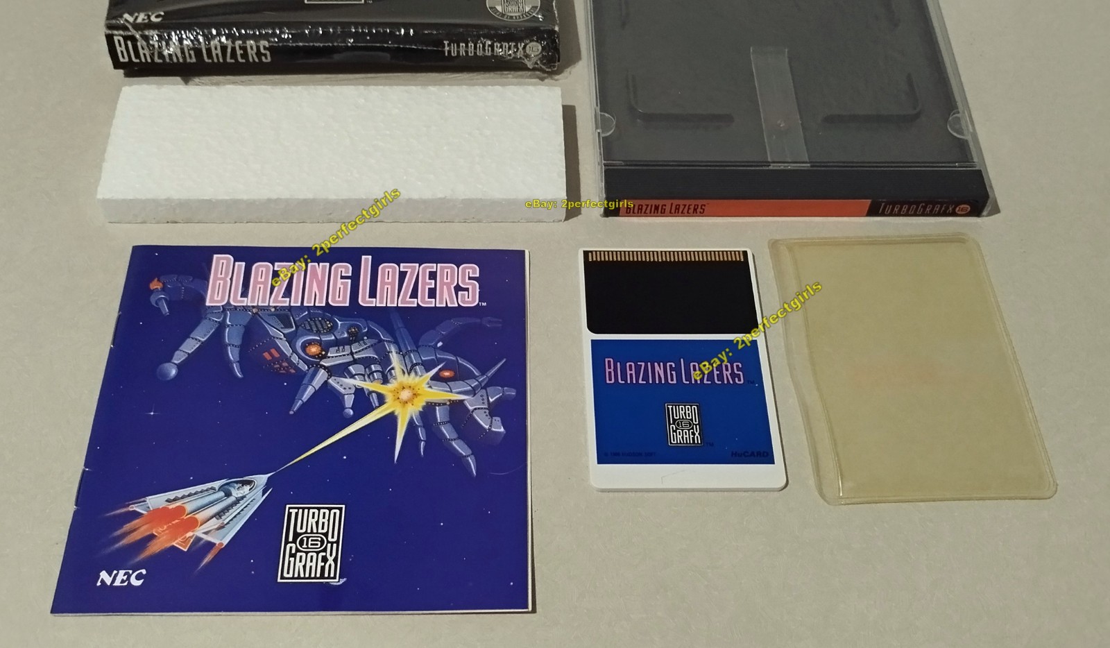 Blazing Lazers (TurboGrafx-16, 89) CIB Complete With Box And Foam VG+