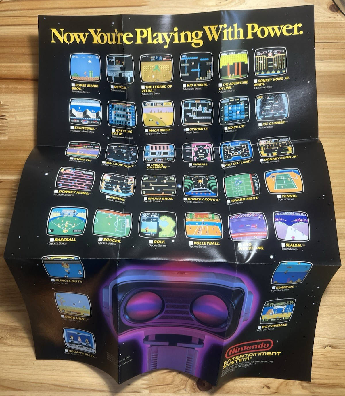 1987 Nintendo NES Now You’re Playing With Power Game POSTER ROB ROBOT NICE RARE!
