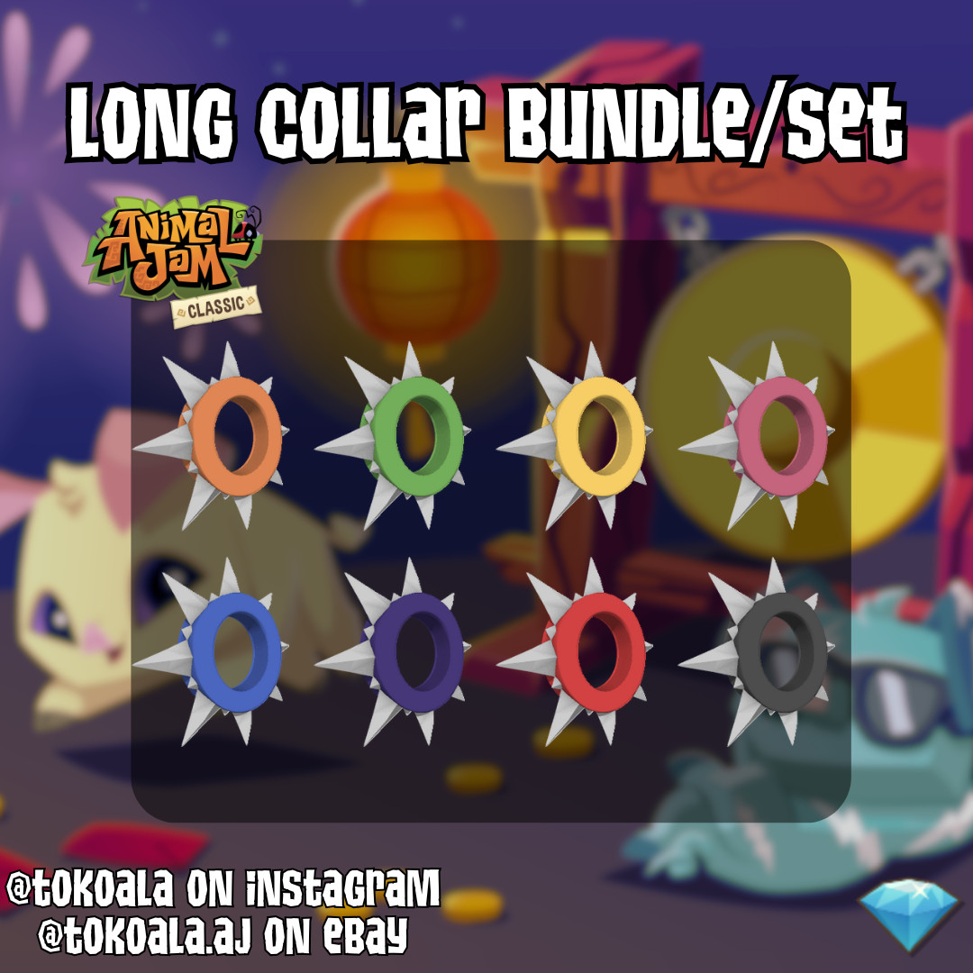 Animal Jam Classic AJC Long Collar Bundle (READ DESCRIPTION BEFORE BUYING)