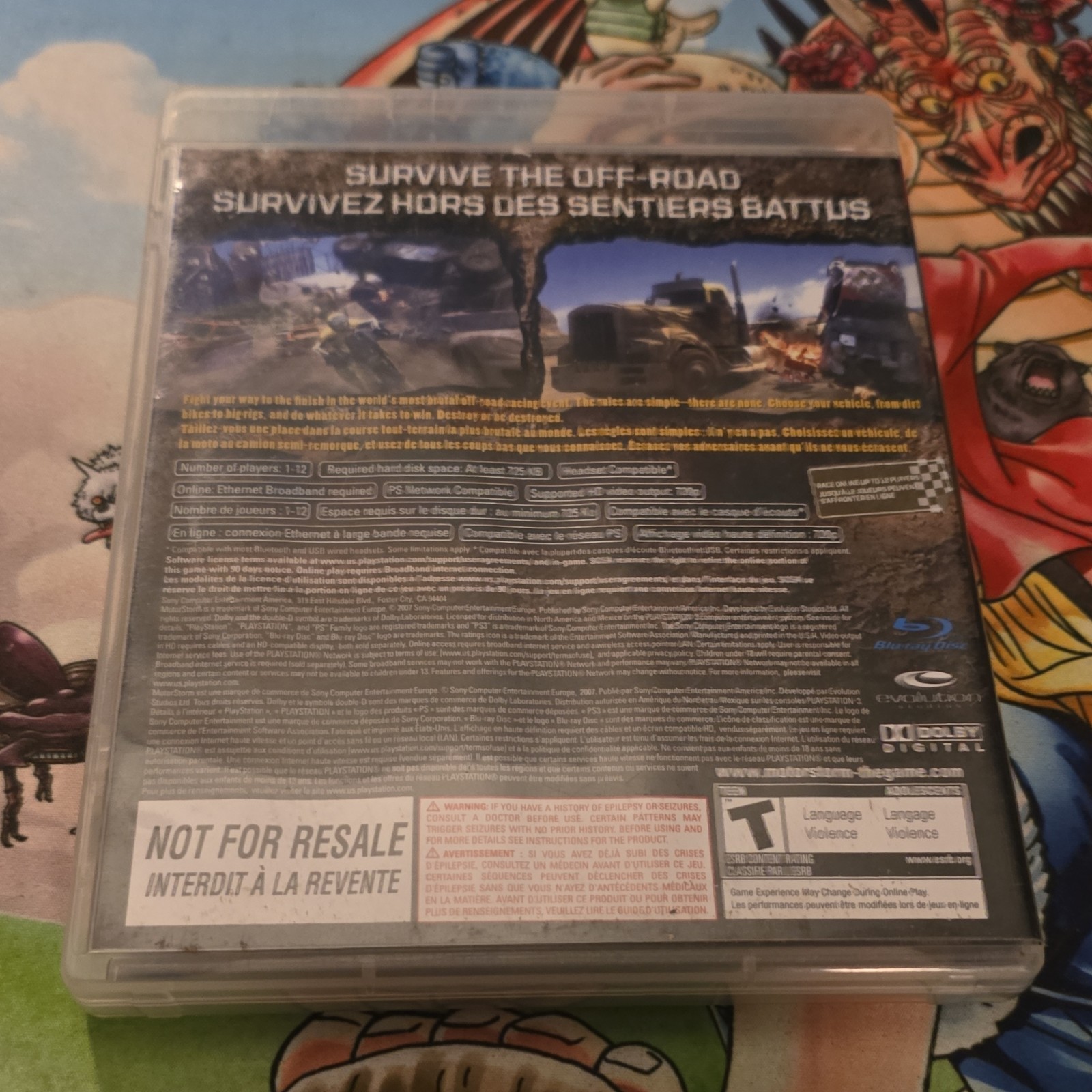 Sony MotorStorm PS3 (PlayStation 3) Off-Road Racing T-Teen Complete – NFR