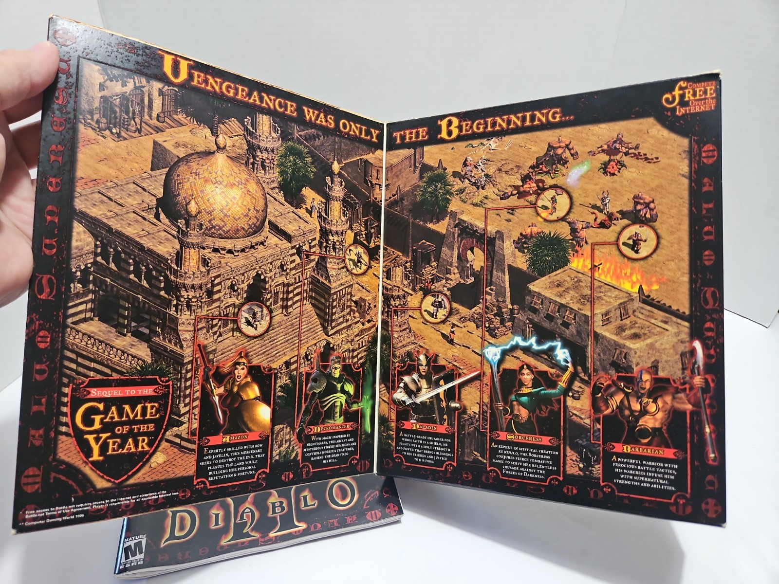 Diablo II (2) PC Mac Game Big Box 3 Disc CD-ROM Blizzard 2000