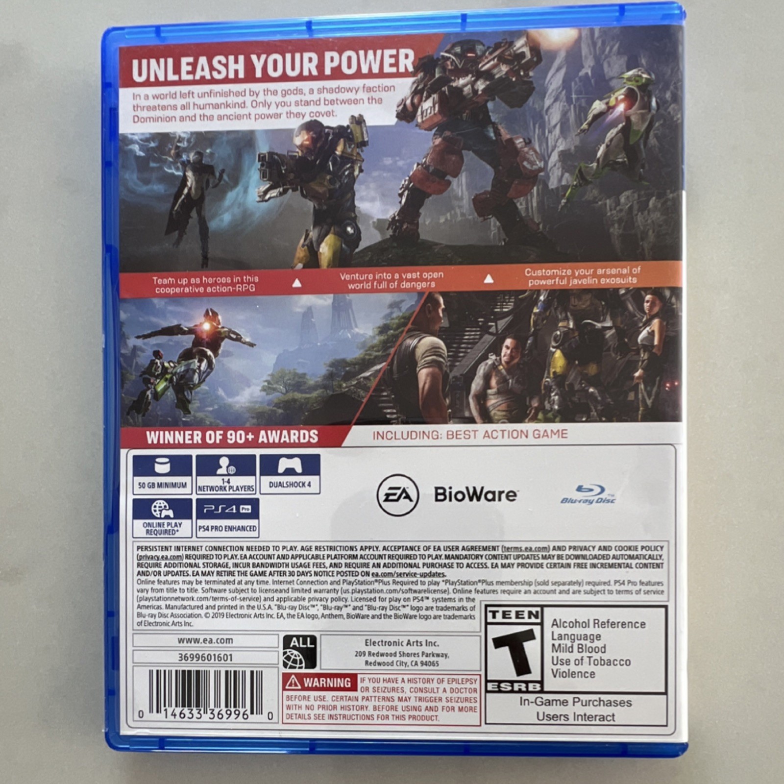 Electronic Arts Anthem PS4 Action Role Playing Multiplayer Manual Included 2019