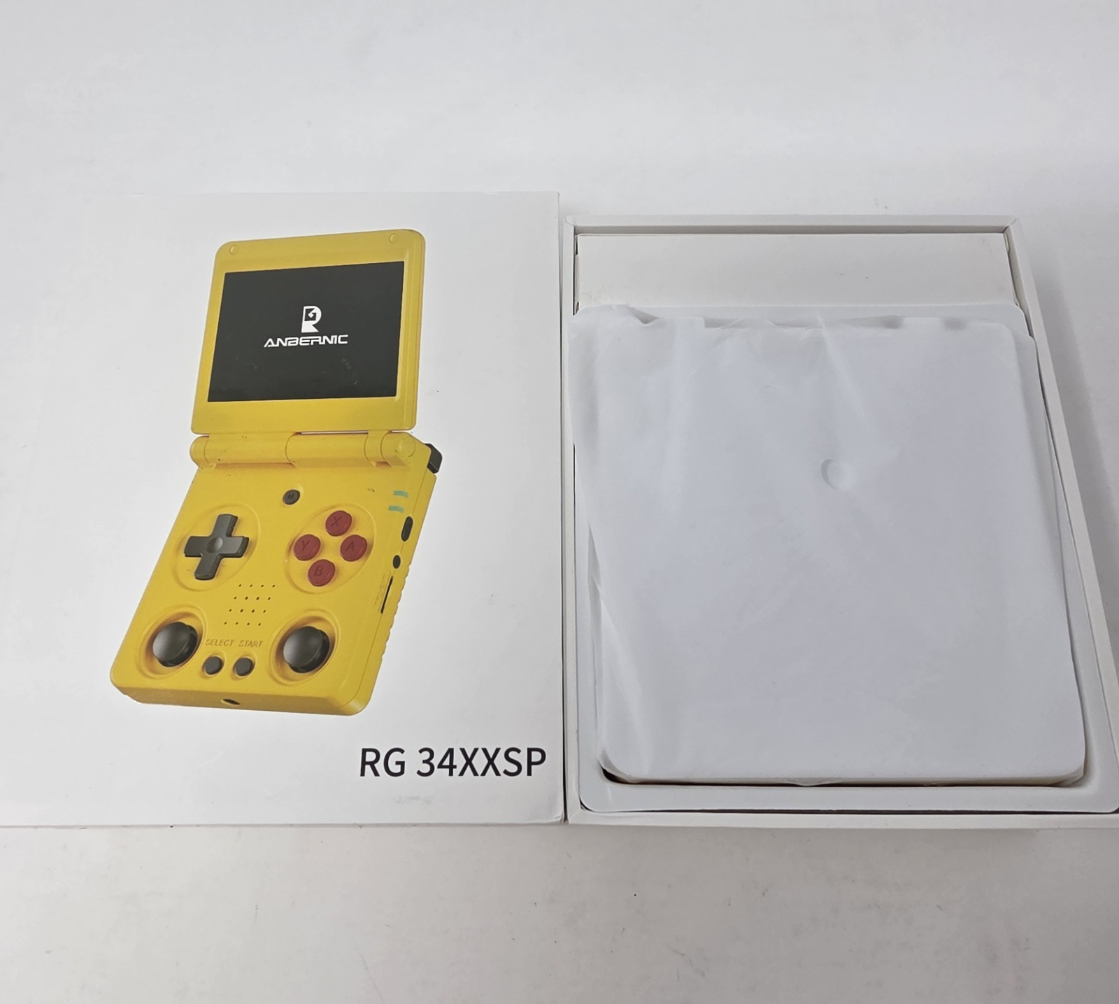 Anbernic RG 34XXSP -Yellow Linux Retro Handheld Game Console RG34XXSP RG 34XX SP