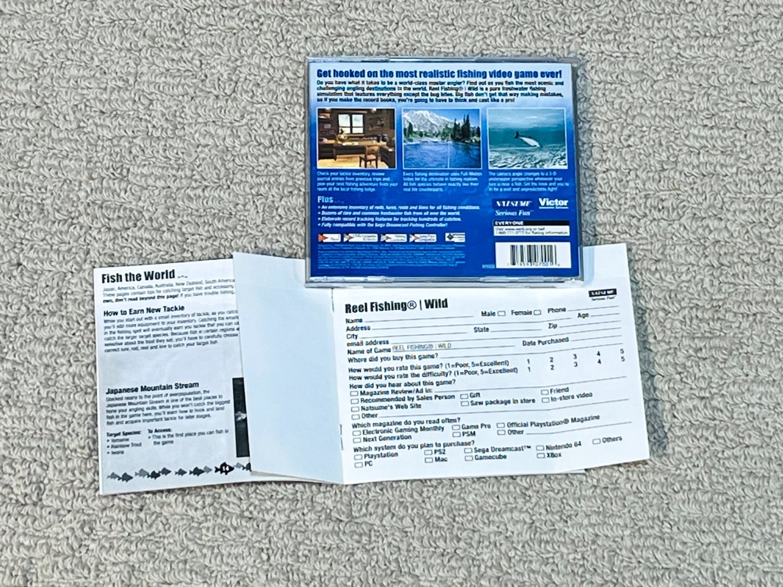 Reel Fishing Wild (Sega DreamCast) – Complete CIB – Tested + Registration Card