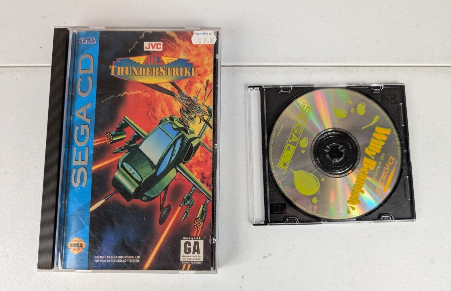 AH-3 Thunderstrike CIB, Willy Beamish Disc Only- Sega CD Games- As IS- See Desc.