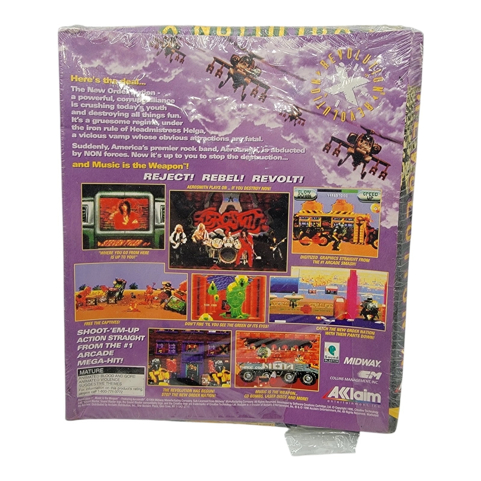 1995 REVOLUTION X CD-ROM Arcade Video Game Aerosmith Retro 90s NEW IN BOX