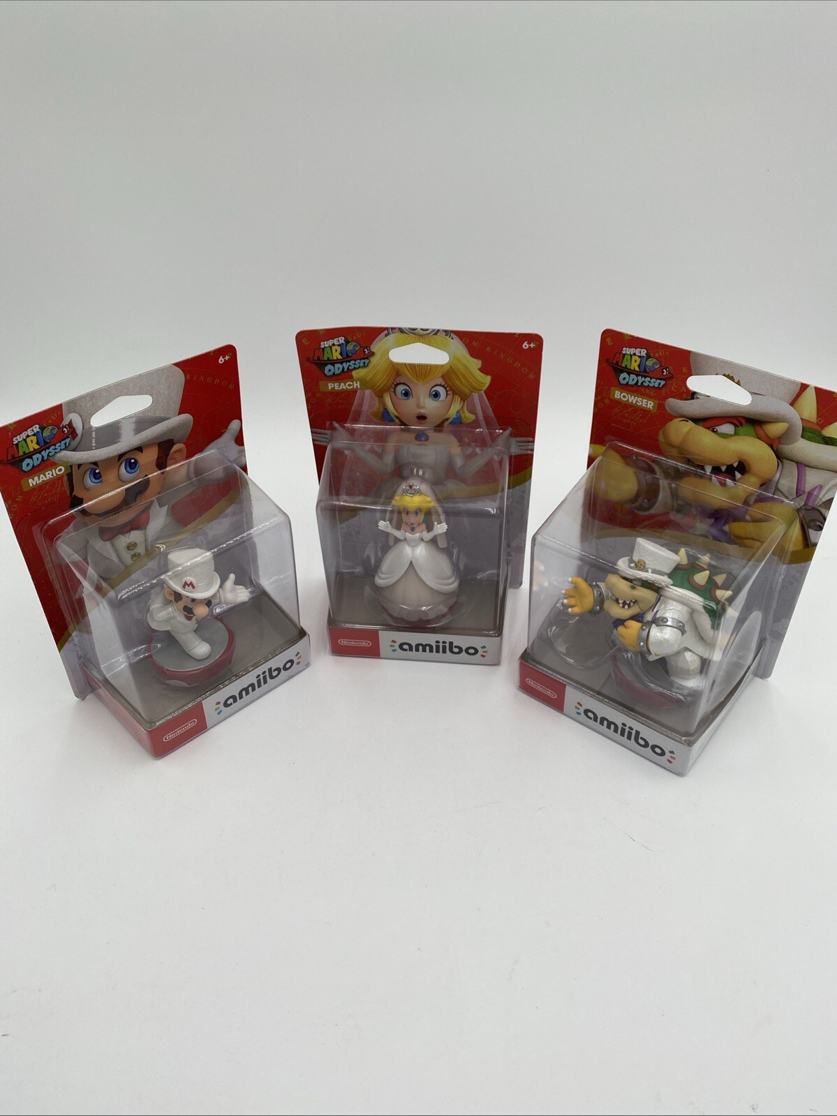 NINTENDO AMIIBO SUPER MARIO ODYSSEY MARIO + PEACH + BOWSER WEDDING SET OF 3 NEW