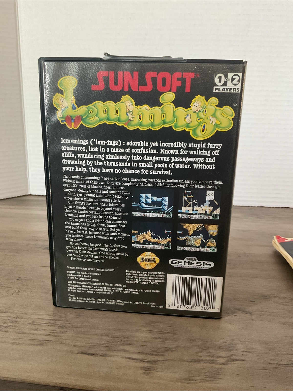 LEMMINGS VIDEO GAME 1992 SEGA GENESIS COMPLETE