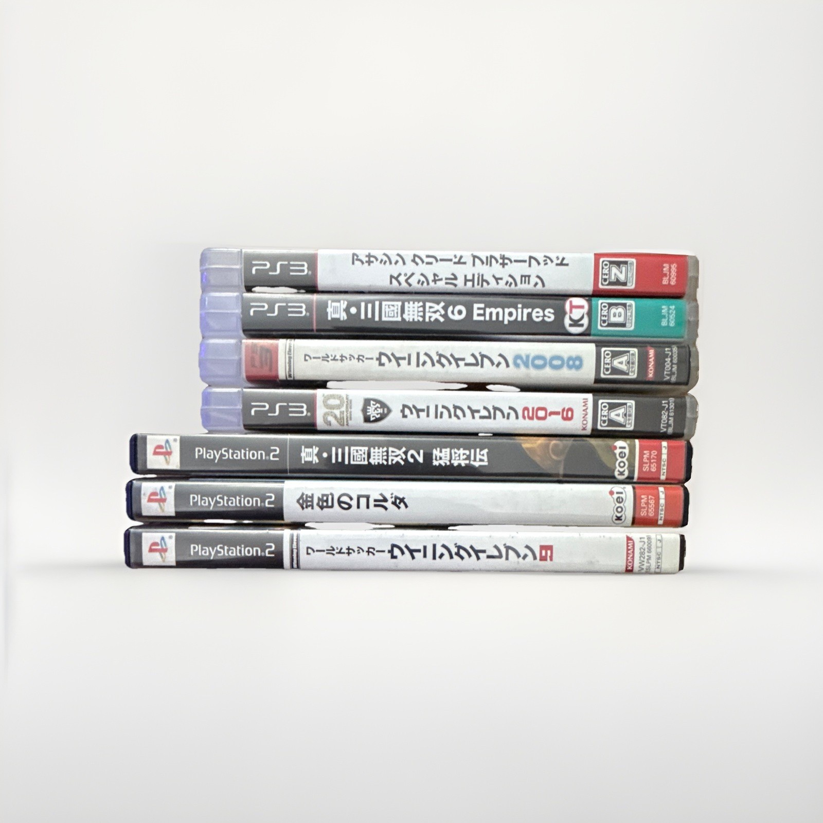 PlayStation PS2 & PS3 Japanese Mixed Video Game Lot w/ Cases, Sports/Action