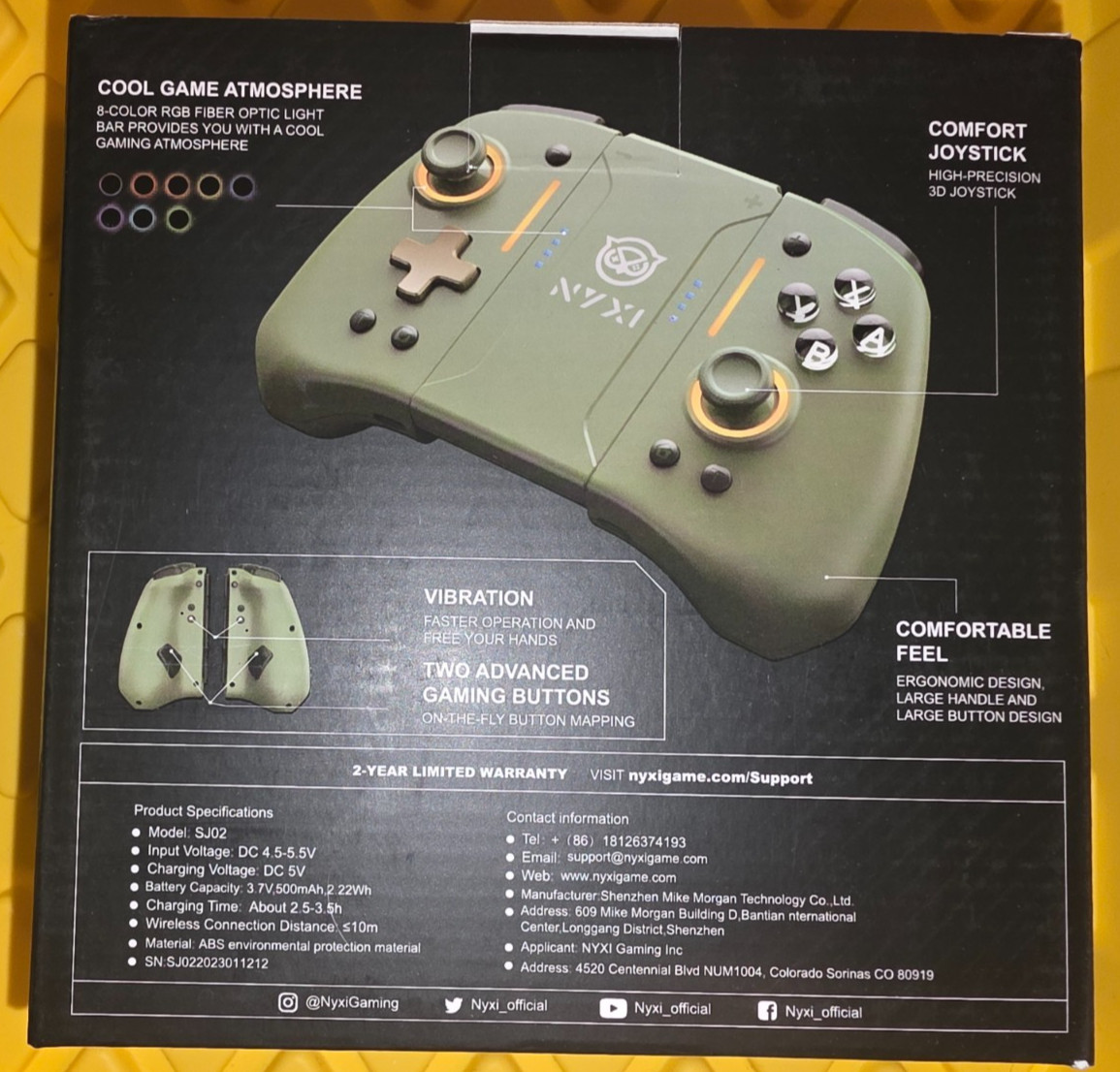 NYXI Hyperion Pro JoyCon replacement for Switch 1 BRAND NEW IN BOX – Green/Gold