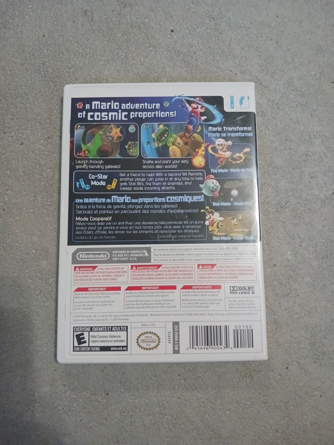 Super Mario Galaxy Nintendo Wii Complete CIB with All Inserts